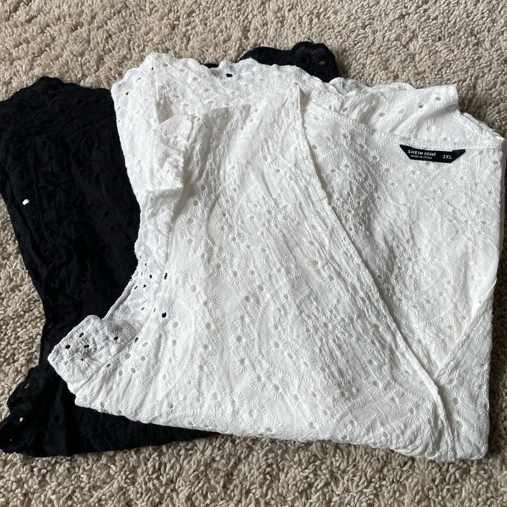 Ruffled eyelet peplum tank top
